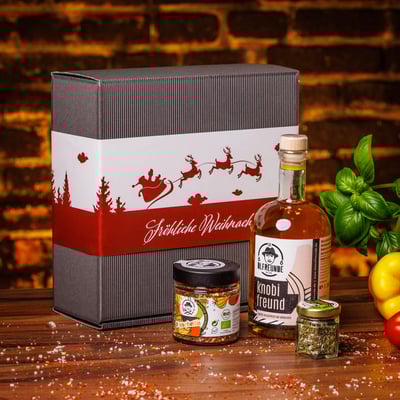 Weihnachtsbox Santa Clause (1x Knoblauchöl + 1x Gewürzmischung + 1x Kräutersalz)