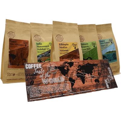 Classic Caffee Premium Kaffee Weltreise Probierset 5x200g