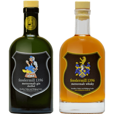 Fessler Mühle Traditionspaket - 1x Craft Gin und 1x Craft Whisky (1x mettermalt® Whisky classic + 1x alwa® mettermalt® Gin)