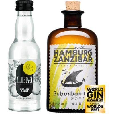 Suburban Gin Bundle (1x London Dry Gin + 1x Coleman Indian Tonic Water + 1x Tumbler Glas)
