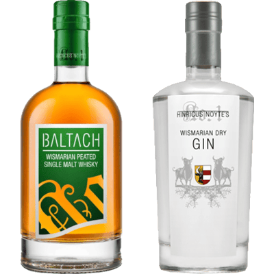 Wismarian Power - 2x Craft Spirituosen (1x BALTACH Wismarian Single Malt Whisky + 1x Wismarian Dry Gin)