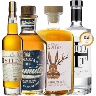 Lantenhammer Genusspaket (1x Gin + 1x Rum + 1x Whisky + 1x Likör)