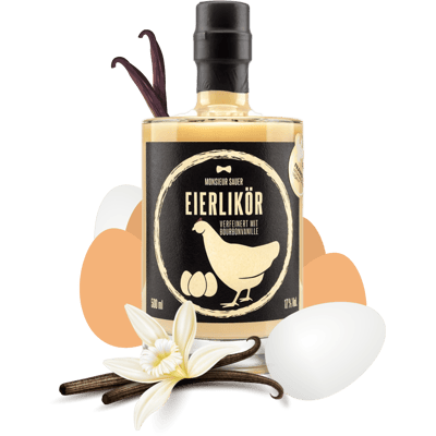 Monsieur Sauer - Eierlikör mit feinster Bourbonvanille [Testsieger Feinschmecker Magazin]