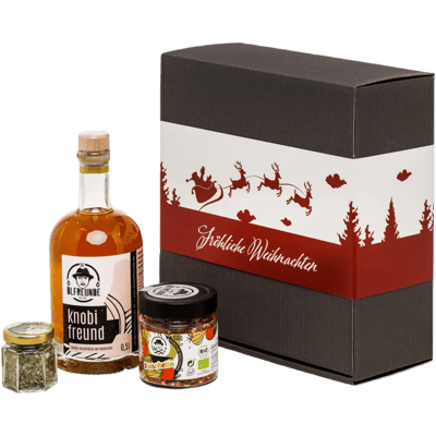 Weihnachtsbox Santa Clause (1x Knoblauchöl + 1x Gewürzmischung + 1x Kräutersalz)