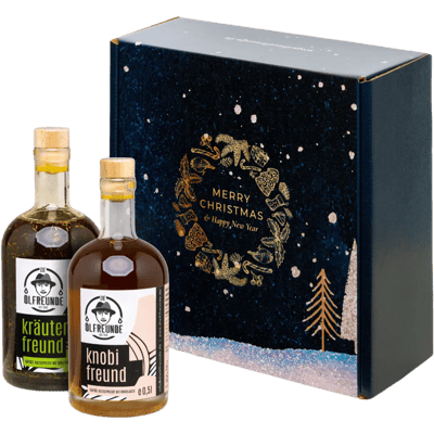Weihnachtsbox Winterwunderland (1x Knoblauchöl + 1x Kräuteröl)