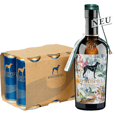 Windspiel Gin & Tonic Set - Alkoholfrei (1x Alkoholfreie Gin-Alternative + 6x Tonic Water)
